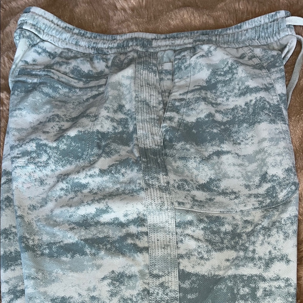 Athleta Blue and Turquoise Track Pants with Drawstring Waist - Picture 4 of 7